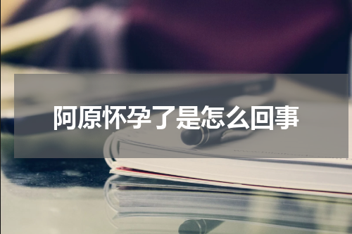 阿原怀孕了是怎么回事