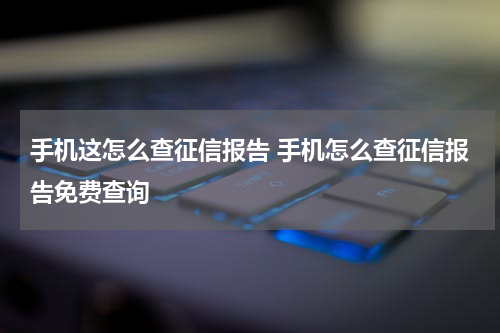 手机这怎么查征信报告 手机怎么查征信报告免费查询