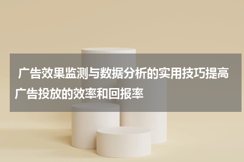 广告效果监测与数据分析的实用技巧提高广告投放的效率和回报率