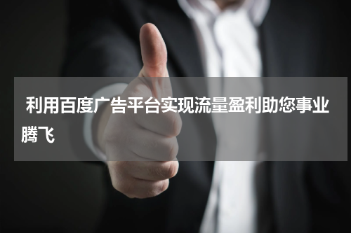  利用百度广告平台实现流量盈利助您事业腾飞
