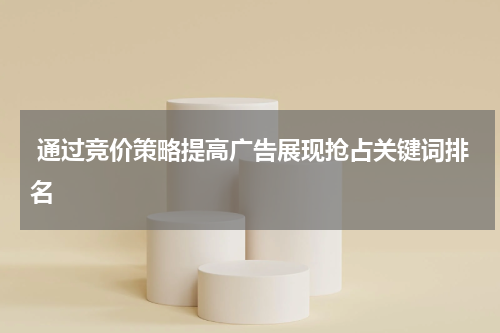 通过竞价策略提高广告展现抢占关键词排名